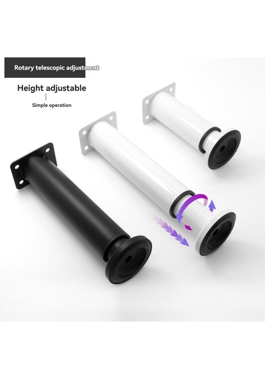Tenfowee Ayarlanabilir Yükseklikli Güçlü Mobilya Ayakları - 12-18cm Geniş Taban, Siyah 4'lü Set