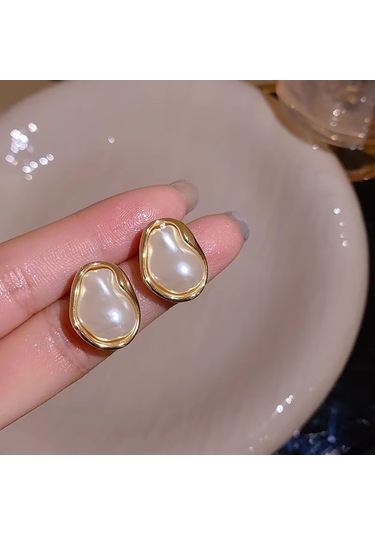 Geeksen Asimetrik Desenli Altın Kenarlı巴洛克 İmitasyon İçin Güzellik Ve Stili Artıran Küçük Kuyumculuk Kolye Gözlük Takı Seti Hediye Önerisi Gold