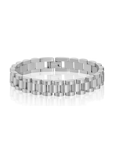 Ehediye Chavin Gri 316 L Çelik Parlak Ve Mat Erkek Bileklik Ed02