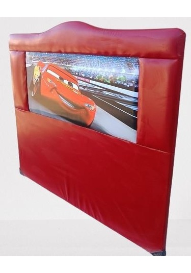 Dk Arabalar Model Suni Deri Tek Kişilik Başlık Kırmızı 100 CM