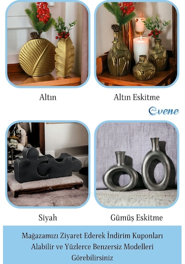 Vazo Küçük Vazo Masa Üstü Vazo Ev Dekorasyon Vazo Model 7 Gümüş Eskitme Gümüş Eskitme