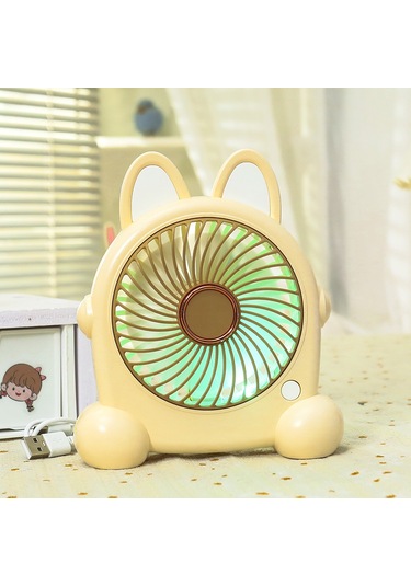 Ling Pan Sevimli Küçük Fan Usb Şarj Masaüstü Başucu Ev El Elektrikli Fan Beyaz Kaplama Sürümü