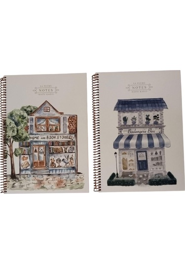 Keskin A4 80 Yaprak Karton Kapaklı Spiralli Kareli Defter La Plume