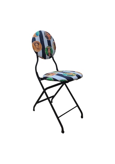 Katlanabilir Frida Desenli Metal Sandalye