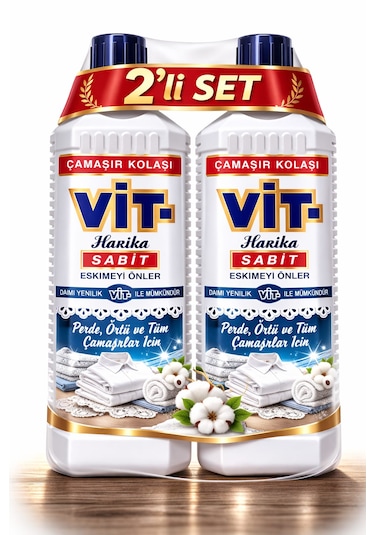 Vit - Çamaşır Kolası 500 Ml Perde Örtü Ve Tüm Çamaşırlarda Eskimeyi Önler 500 ML
