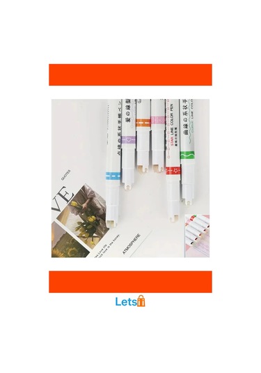 Renkli Motif Baskılı Eğlenceli 6'lı Kalem Seti Çok Renkli