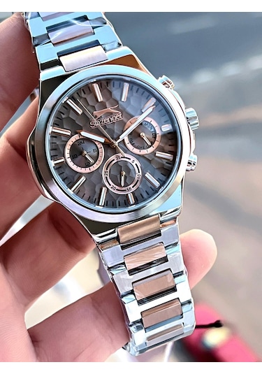 Slazenger Bay Ve Bayan Çelik Kordon Çiftlere Özel 5 Atm Suya Dayanıklı Cift Saati Esl.9.2427.2.02