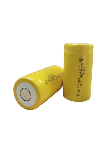1.2v 3000 Mah - C Orta Boy - Ni-cd Şarjlı Pil - Başsız / Flat Head