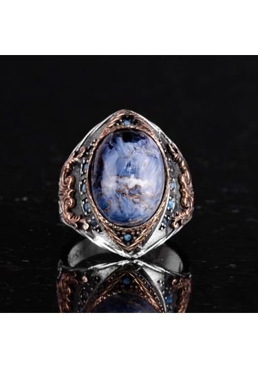 Gerçek Doğal Pietersite Taş Yüzük, Gümüş Yüzük Erkekler İçin Gümüş