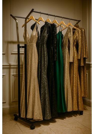 V Ayarlı 105 Cm En Çelik Konfeksiyon Elbise Askılık Tekerli Demonteportmanto Raf Home Hanger Siyah