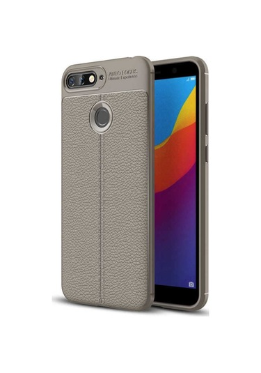 Huawei Y7 2018 Kılıf Deri Tarzı Niss Silikon Case