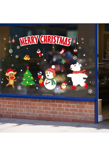 Youmex Noel Dekoru Pvc Duvar Sticker, Kaldırılabilir, Pencere/gösterge Paneli Dekorasyonu, M-122 Modeli Diğer