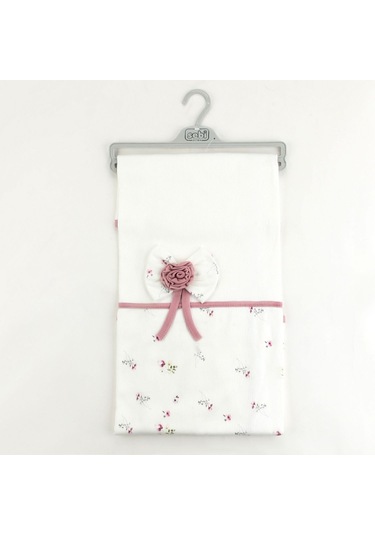 Sebi Bebe Çiçekli Fiyonklu Battaniye 80x85 Cm 1114