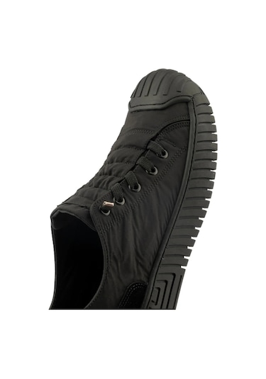 Gamelu Vıgor Unisex Lastikli Memory Foam Keten Sneaker Ayakkabı Siyah