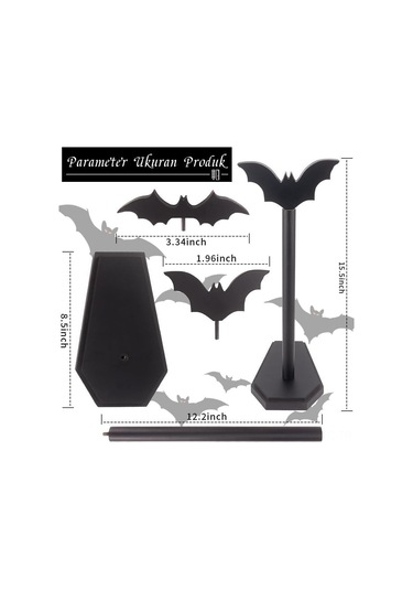 Skycity Gotik Ahşap Çöpe Dönüştürülebilir Tabak Havlu Tutucu - Halloween Dekoratif Masaüstü Havlu Rakibi Siyah