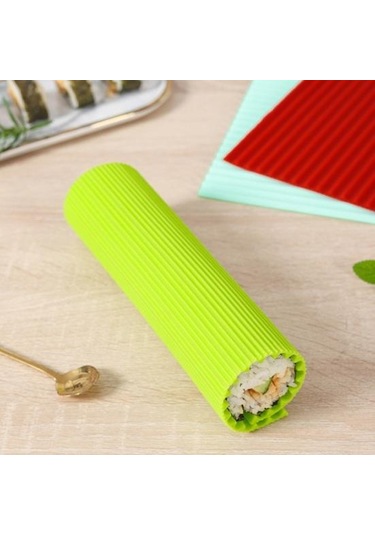 Yeşil Profesyonel Sınıf Silikon Hatta Suşi Ruloları Oluşturun Dıy Gıda Haddeleme Pirinç Haddeleme Makinesi Kek