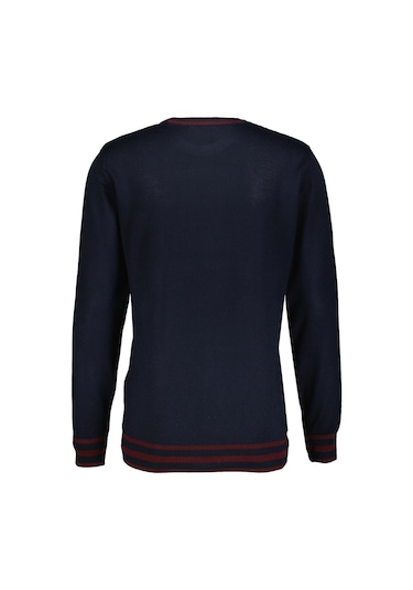 Finesuits Erkek Desenli Yünlü Kazak 2422201020.dsoyr Lacivert