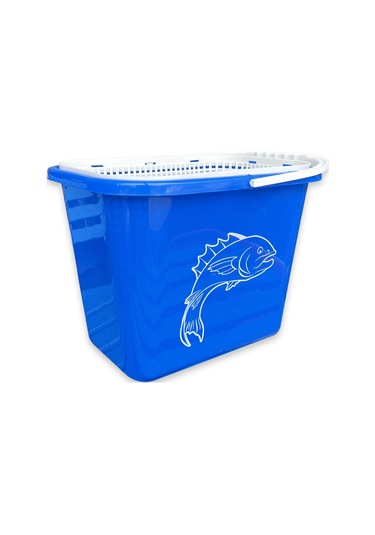 Balıkçı Kovası - 15 Lt - Fishack - Süzgeçli - Mavi Kod 179