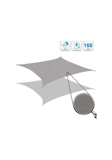 Sones Üçgen Açık Bahçe Güneşlik Yelken Su Geçirmez Anti-uv Gölgelik Bej 4m X 4m X 5.7m Bej