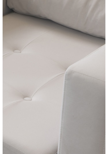 Eymense Kraft Kadife Berjer Beyaz