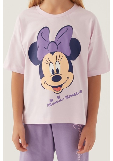 Minnie Mouse Smile Pembe Kız Çocuk Kapri Takım 5274-42774 Pembe