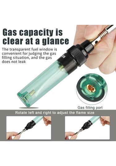 Youtek Ev İçin Taşınabilir Gaz Lehim Makinesi - Uçak Kalem Tipi Tamir Aleti 3'ü Bir Arada Kaynak Gereci