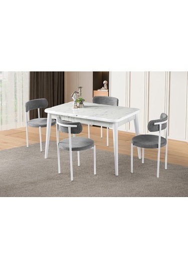 Yakamoz Alfa Mdf Mutfak Masa Sandalye Takımı 80x130cm