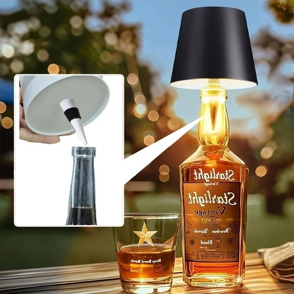 Fastbuy Beyaz Yaratıcı Şişe Gömülü Usb Şarjlı Ayarlanabilir Parlaklık Renkli Bar Masa Lambası Beyaz