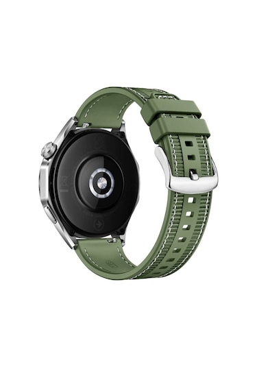 Adige Huawei Watch Gt 5 46mm İle Uyumlu Kordon Kayış Dikiş Desenli Silikon Krd102 Lms 22/dds Yeşil