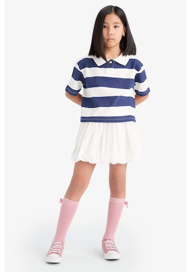 DeFacto Kız Çocuk Poplin Etek E2273A825SMWT34 Beyaz