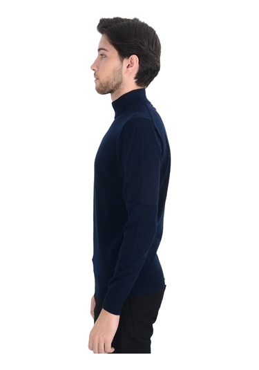 Cengiz İnler Yarım Balıkçı Düz Slim Erkek Triko