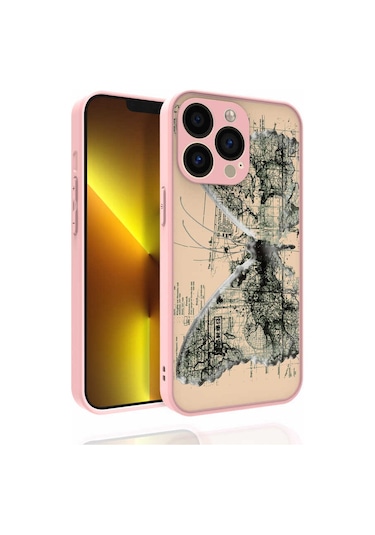 İphone 13 Pro Max Uyumlu Desenli Kamera Korumalı Parlak Tchs Nora Kılıf-no4 NO4