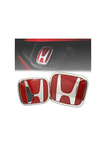 Honda Civic Fb7 Panjur Ve Bagaj Logosu Arması Kırmızı Takım 2 Li