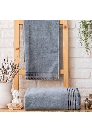 Schafer Home Rosy Armürlü Havlu 50x90 Cm 1 Parça-indigo İndigo