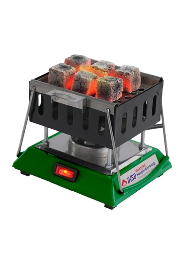 İksa Emaye Pratik Kullanım Elektrikli Nargile Köz Ocağı - Yeşil