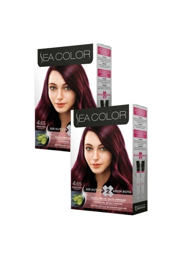 Sea Color 4.65 Saç Boyası Şarap Kızılı 2 x 100 ML