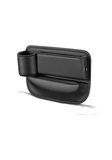 Gajeena Araç Koltuk Arası Organizatörü - Çift Fonksiyonlu Saklama Kutusu Ve Bardaklık Siyah