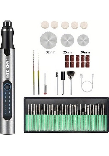 Ankatek Jms Mini Akülü Elektrikli 3.6v Matkap Öğütücü Kablosuz Gravür Kalemi Seti Fx