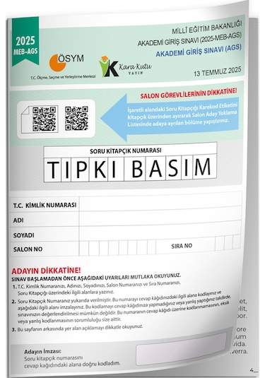 2025 Meb Ags Tıpkı Basım Çıkmış Soru Ösym Kitapçığı Tam Hali