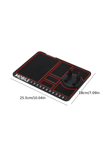 Dream011 Siyah Çok Amaçlı Araç Kaymaz Paspas & Telefon Tutucu - Evrensel Dayanıklı