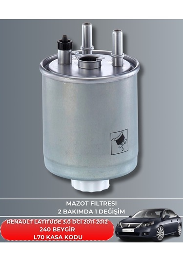 Renault Latıtude 3.0 Dcı 2011-2012 240 Beygir Mazot Yakıt Filtresi