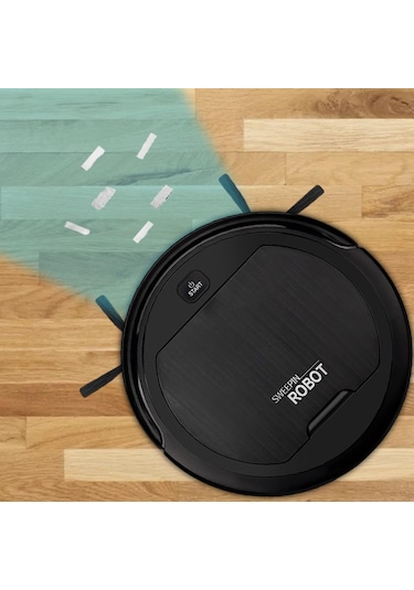 Suntek 3'ü 1 Arada Robot Süpürge Düşük Gürültülü Siyah Siyah