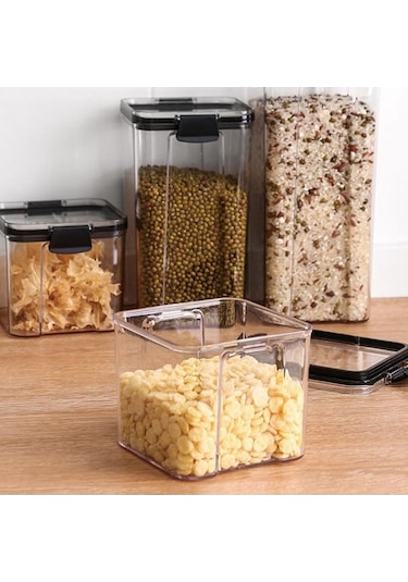 Pazly 1300 Ml Neme Dayanıklı Şeffaf Kavanoz Kapağı - Gıda Depolama Kavanozu Diğer