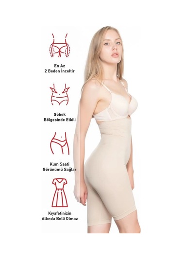 Ten Emay 2074 Yüksek Bel Desenli Double Uzun Paça Korse Çok Renkli