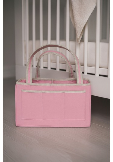 Yunusoğlu Home Anne Bebek Keçe Bakım Çantası Yenidoğan İçin Organizer Düzenleyici Çok Amaçlı Çok Renkli