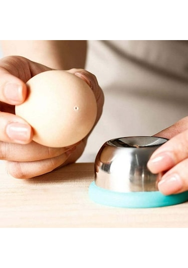 Qingmipy 304 Paslanmaz Çelik Yumurta Delici, Plastik Tabanlı El İle Kullanan Mutfak Aleti, Yumurta Kabuğunu Kolay Soğurmak İçin, Yeşil Diğer