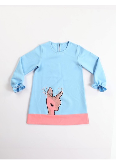 Ceylan Mint Pembe Dokuma Poly Kız Elbise-mint Mint