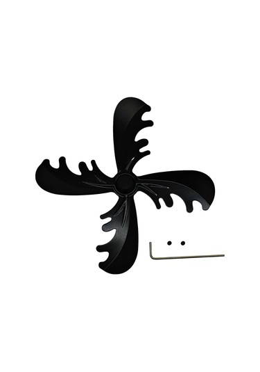 Suntek Magideal Şömine Vantilatör Pervanesi 18 Cm Vidalı Odun Siyah