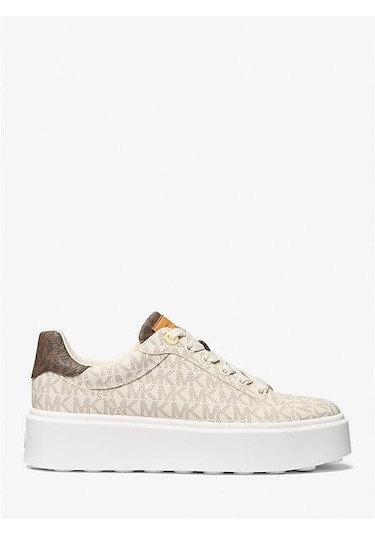 Michael Kors Romey Two-tone Logo Platform Sneaker Krem