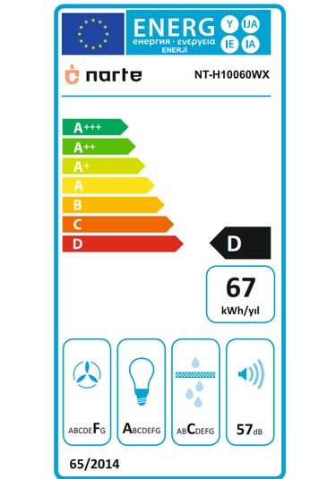 Narte NT-H10060WX 60 CM Duvar Tipi Davlumbaz